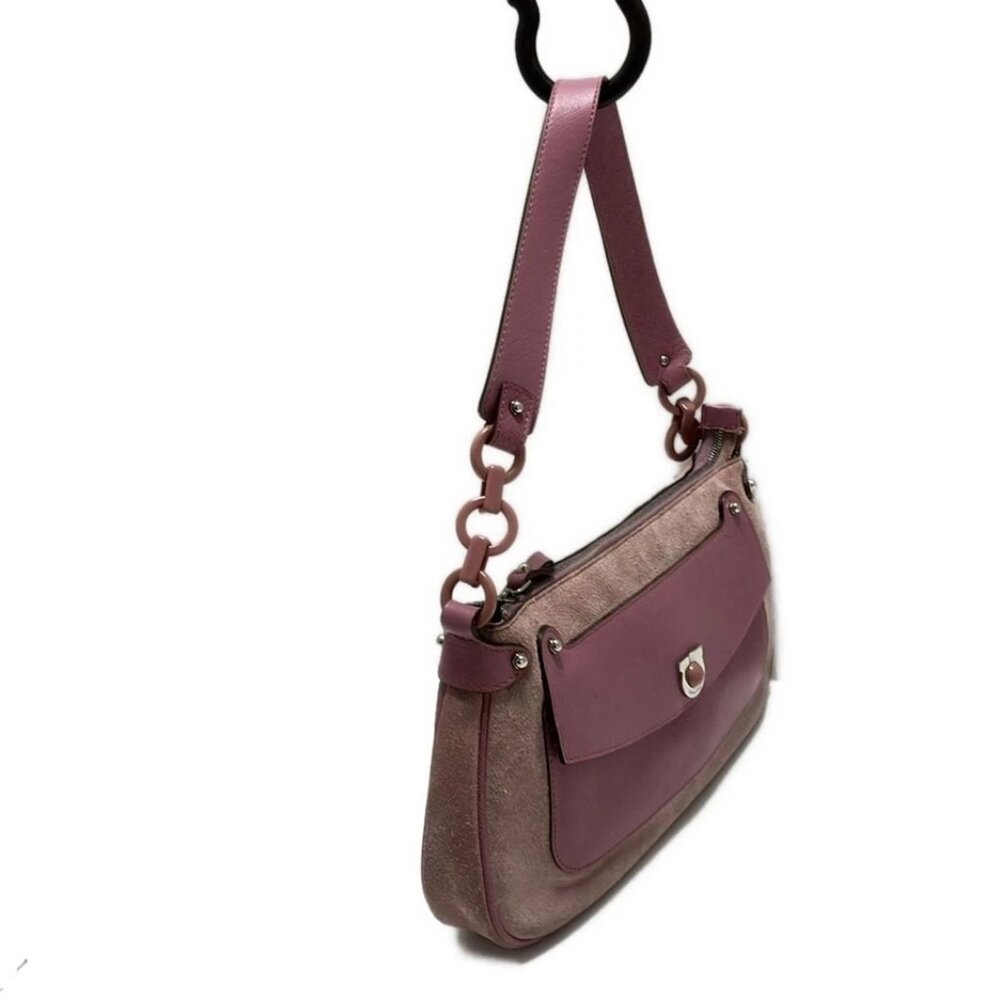 Salvatore Ferragamo Gancini Light Pink Pink Suede Leather 203-073025 - Picture 3 of 8